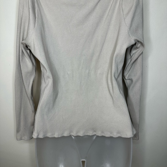 H&M Cream Ribbed Long Sleeve Top - Picture 3 of 5